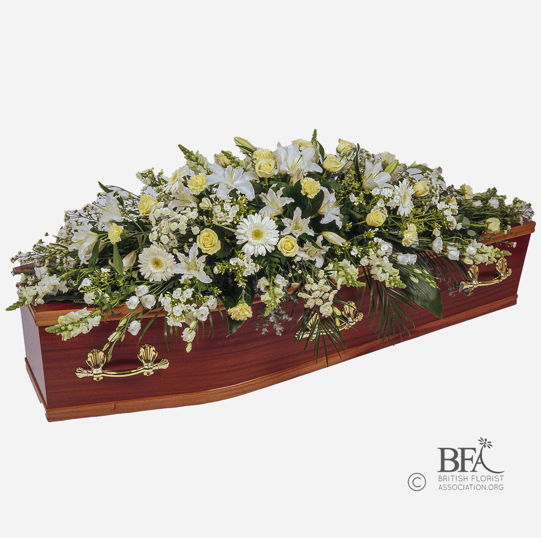 Natural White Casket Spray