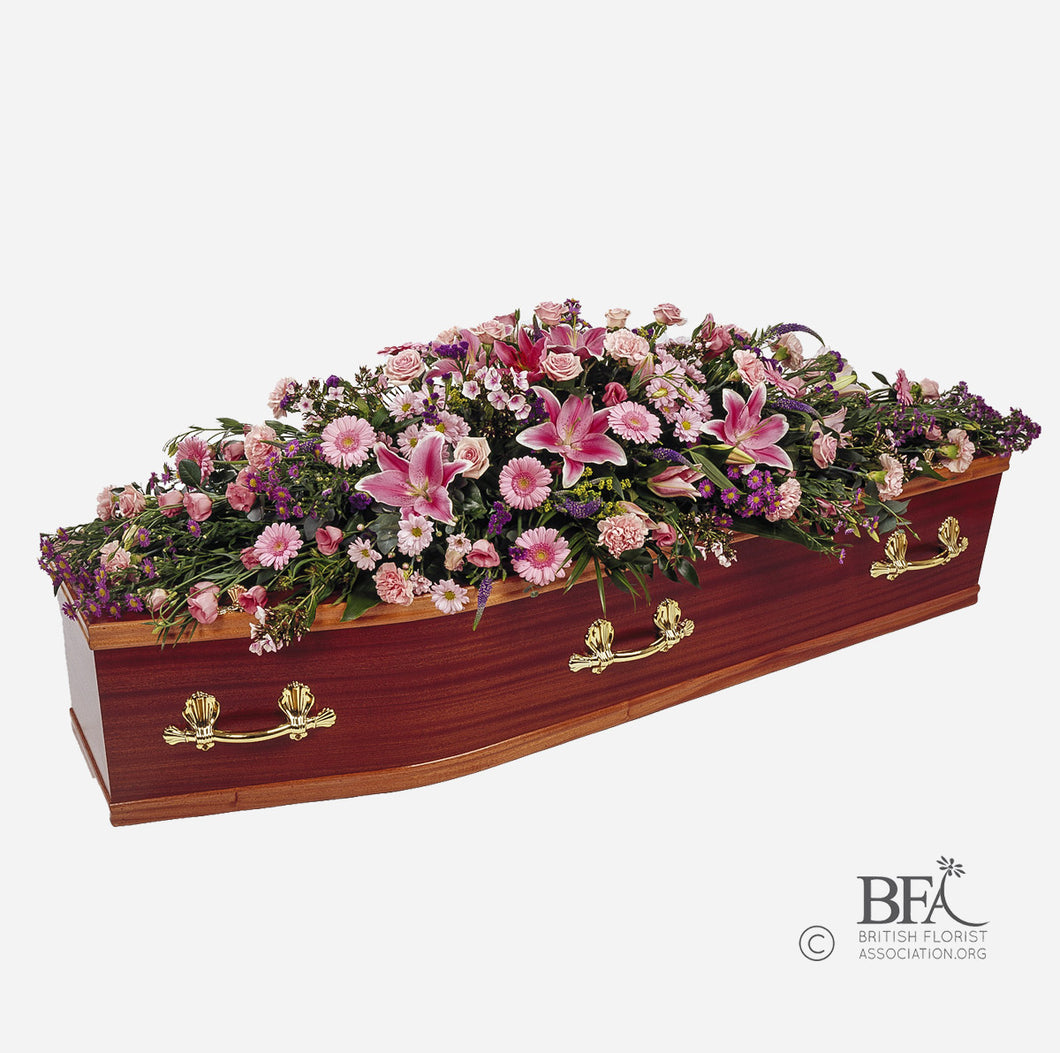 Pink and Purple Casket Spray