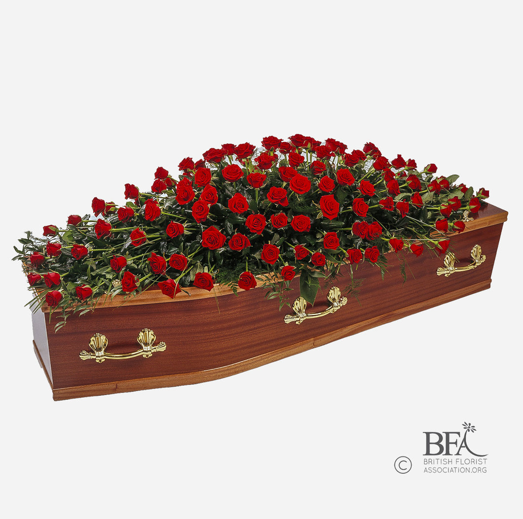 Red Roses Casket Spray